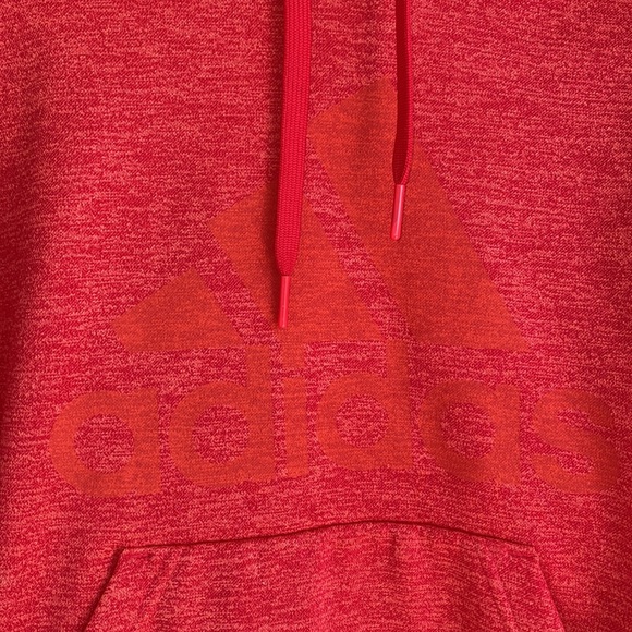 Adidas red fleece hoodie - Picture 2 of 3